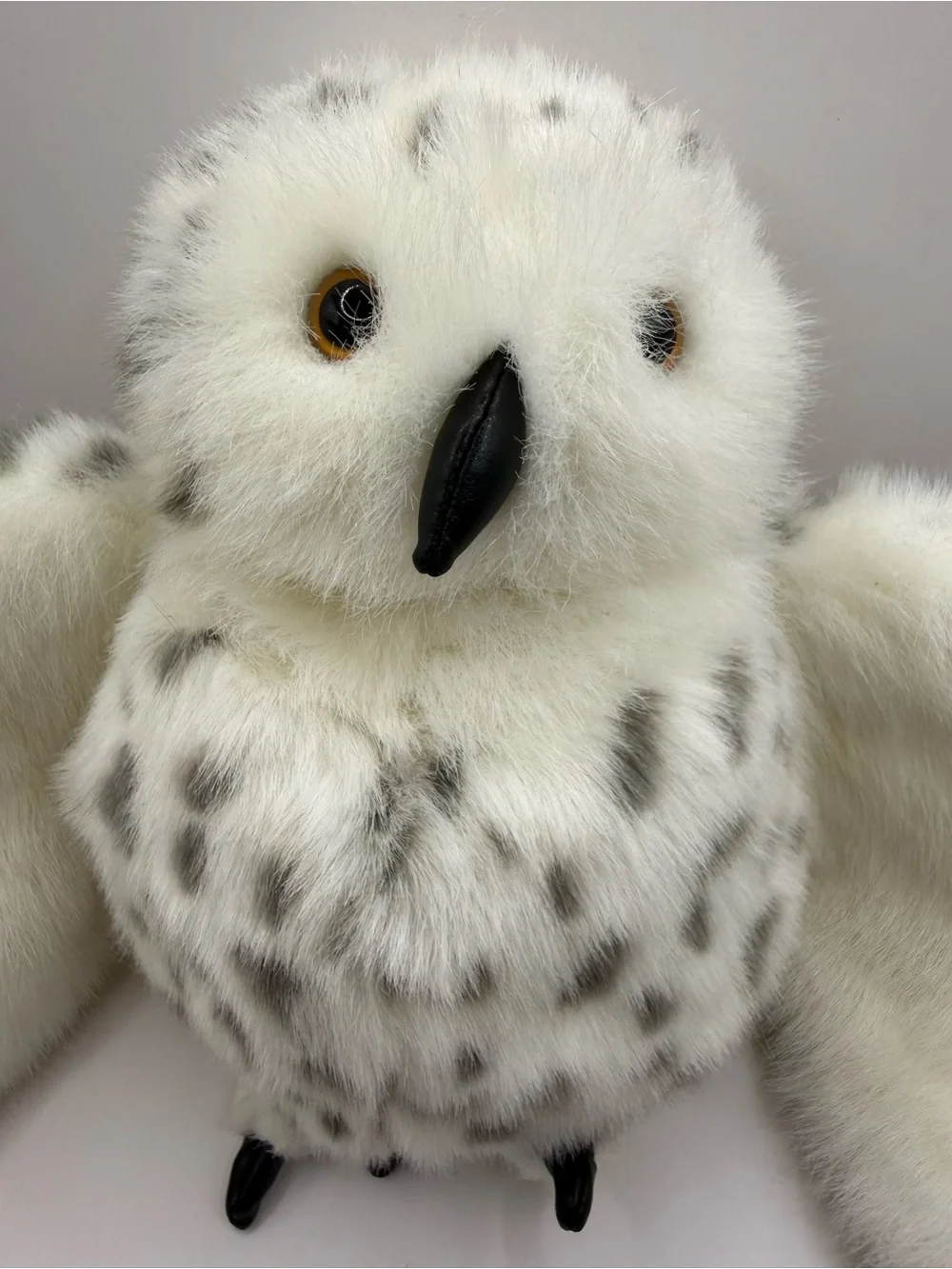 Folkmanis White Snowy Owl Plush Hand Puppet 10” Rotating Head Vintage 2010